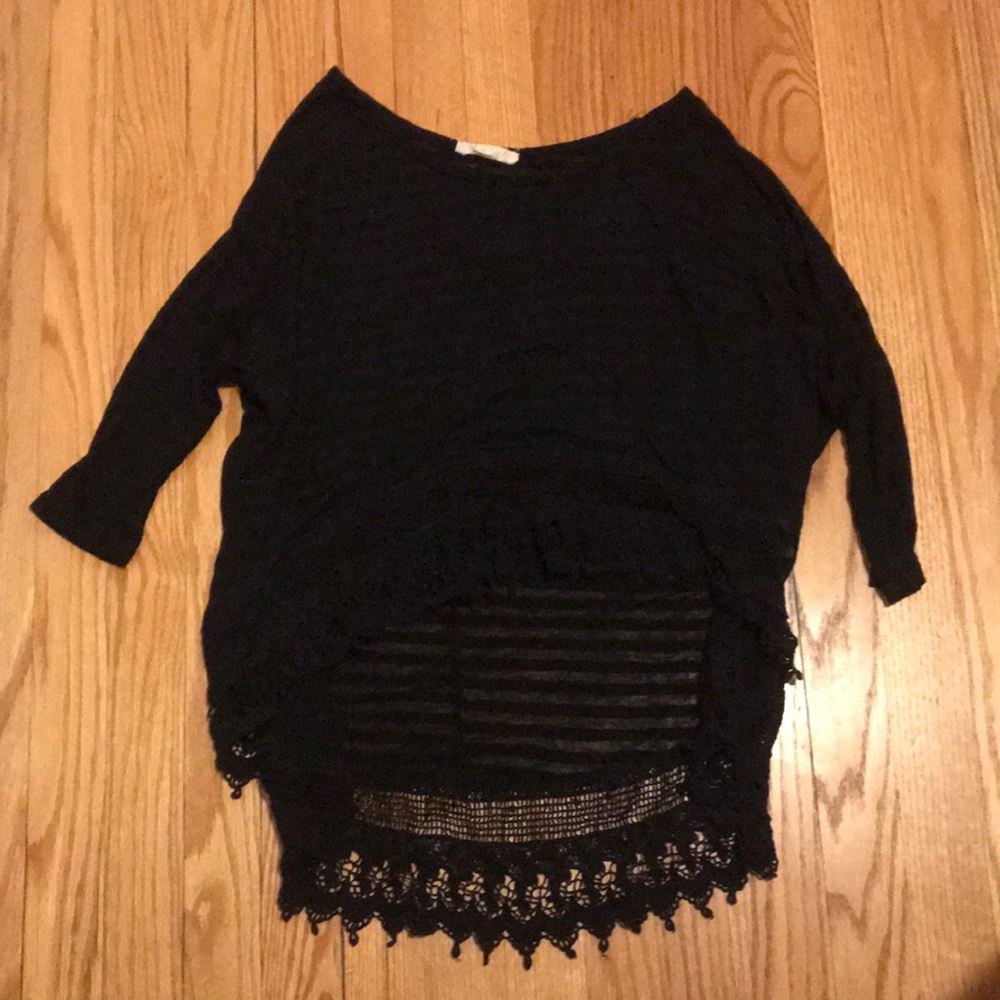 sheer black top